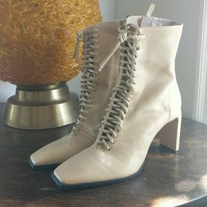 Zara leather lace up boots